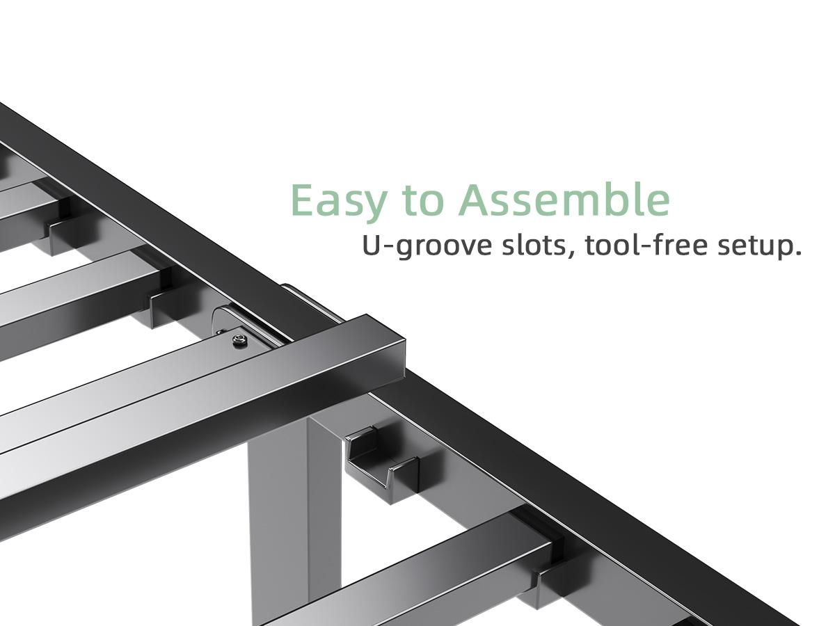 COZPAW Queen Size Metal Platform Bed Frame with Storage - 14/ 18 Inch Height, Heavy Duty 3500 lbs Capacity, Anti-Squeak Design, No Box Spring Needed, Easy Assembly