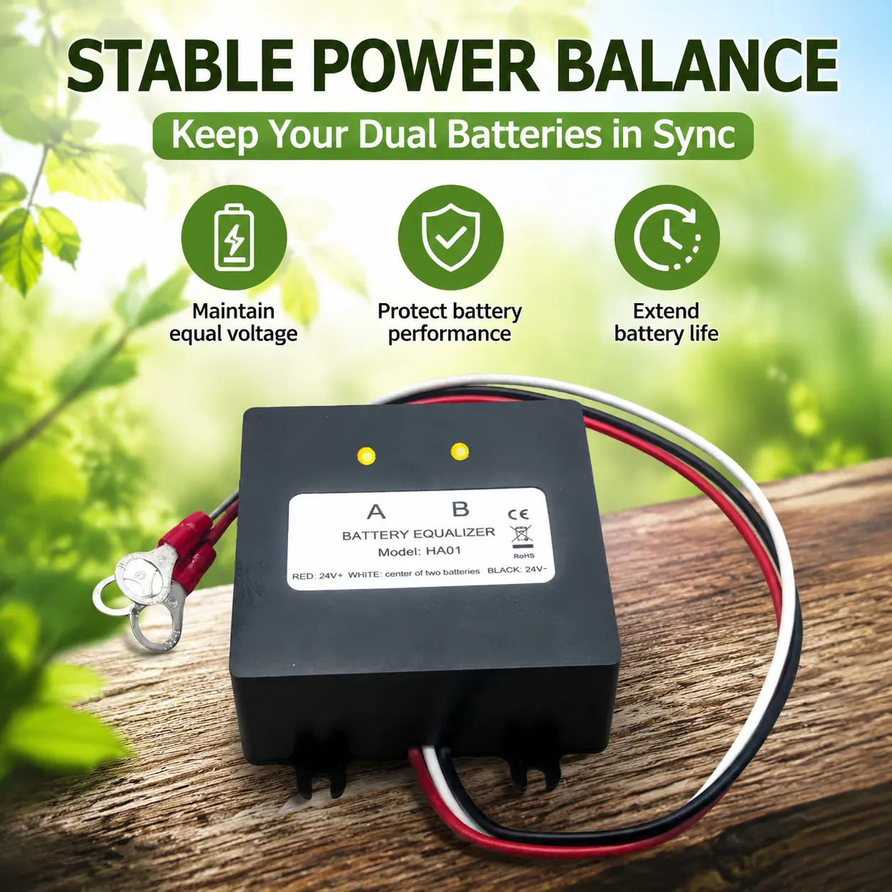 Battery Equalizer Maintainer For Series 12V Lead Lithium Gel Batteries Voltage Balancer Extend Battery Life For 24V-96V Battery Bank Maintenance