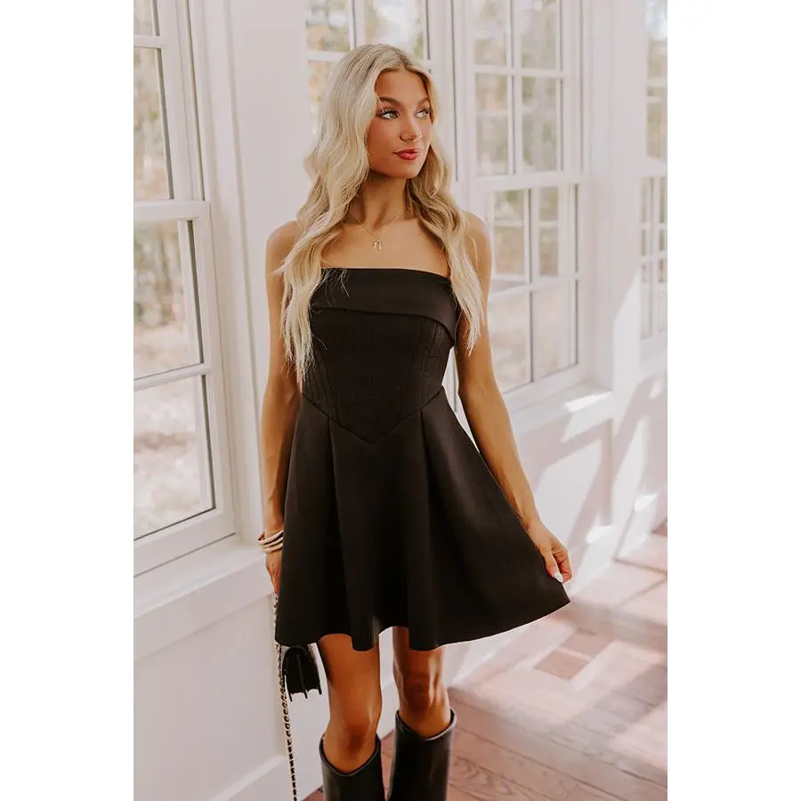 Luxe Lifestyle Scuba Mini Dress in Black