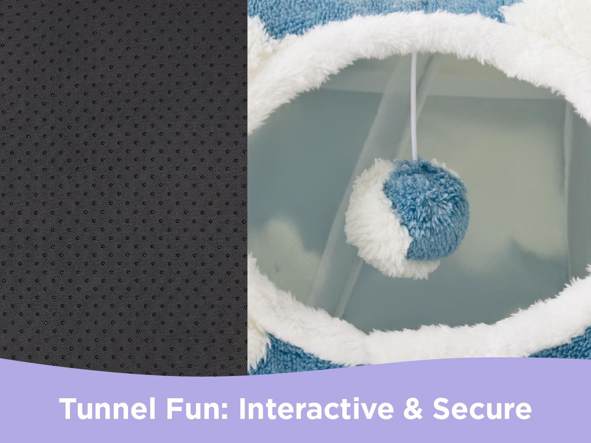 Lesure Cat Tunnel Bed for Indoor Cats - Warm&Cozy Cute Cat Donut Tunnel with Washable Circle Cushion, Valentine’s Day, Round Pet Play Tunnel Toy for Kitten/Puppy/Rabbit, Peekaboo Cave Toy, Cool Cat Stuff, Perfect for Autumn & Winter Calming