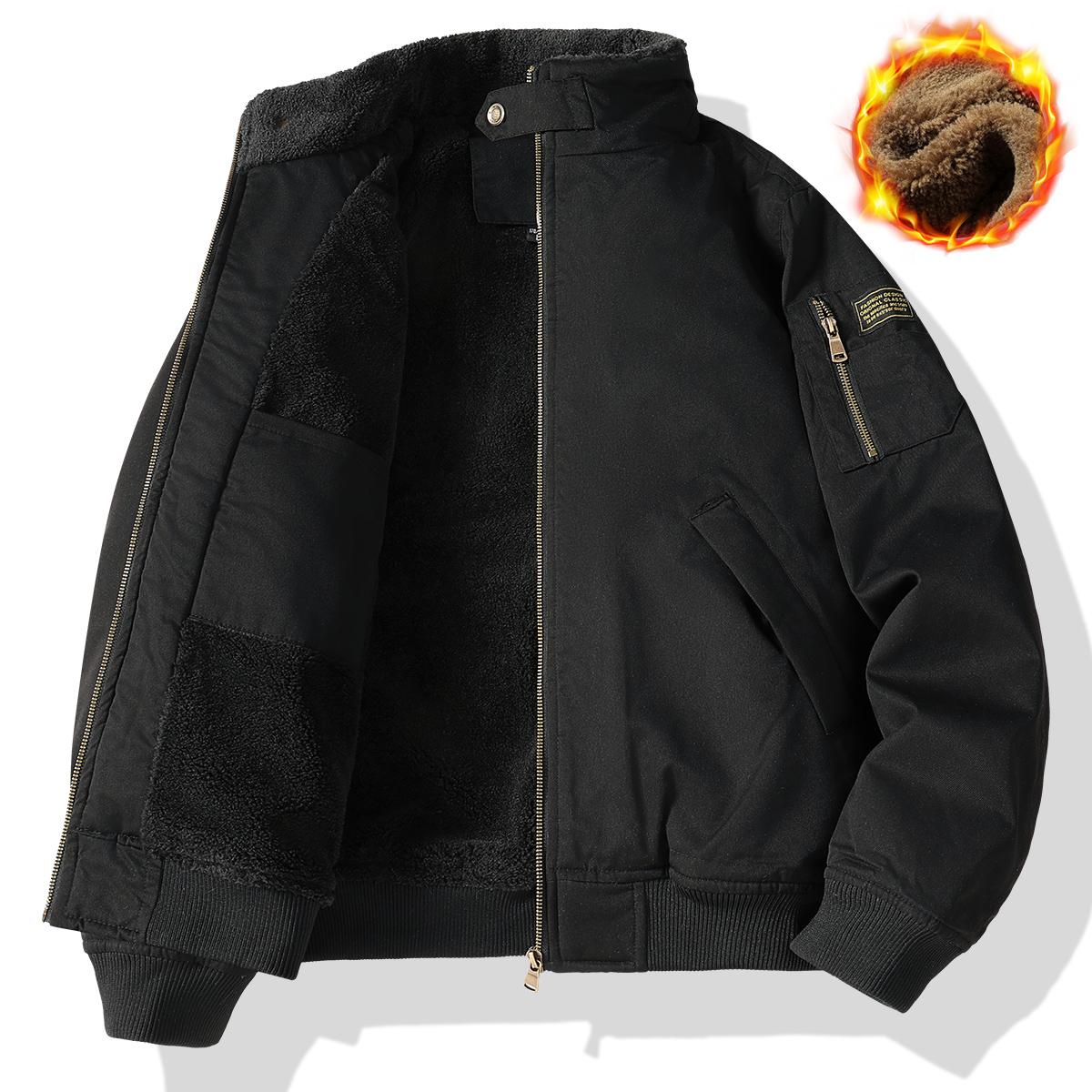 Men'S Heavyweight Winter Jacket - Thermal Insulated Zip-Up Coat with Stand Collar, Long Sleeve Cold Weather Outerwear, Front Pockets - Formal & Casual Outerwear for, Thick, Winter Clothes For Men, Winter Jacket For Men