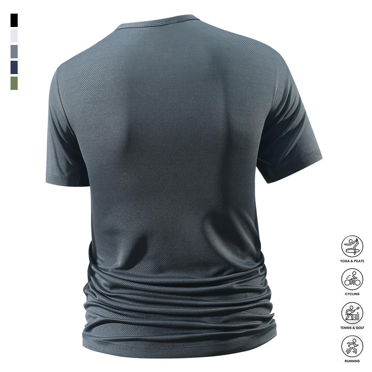 4 Pack Men's Lightweight Casual Short Sleeve Breathable Henley Shirt, Comfortable Versatile Moisture Wicking Quick Dry T-Shirt with Stretch, Fashionable Solid Color Lightweight Trendy Button Down Shirt for Everyday Outdoor Use, Suitable for Casual Outings