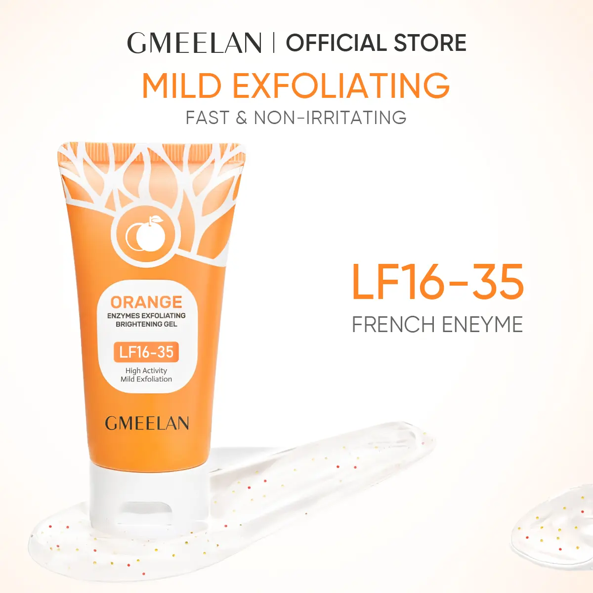 【HOT】GMEELAN Orange Enzyme Exfoliating Scrub Gel 50G - Facial Exfoliating Gel for Pore Refinement, Smooth Skin and Gentle Comfort with Natural Enzymes,back to school