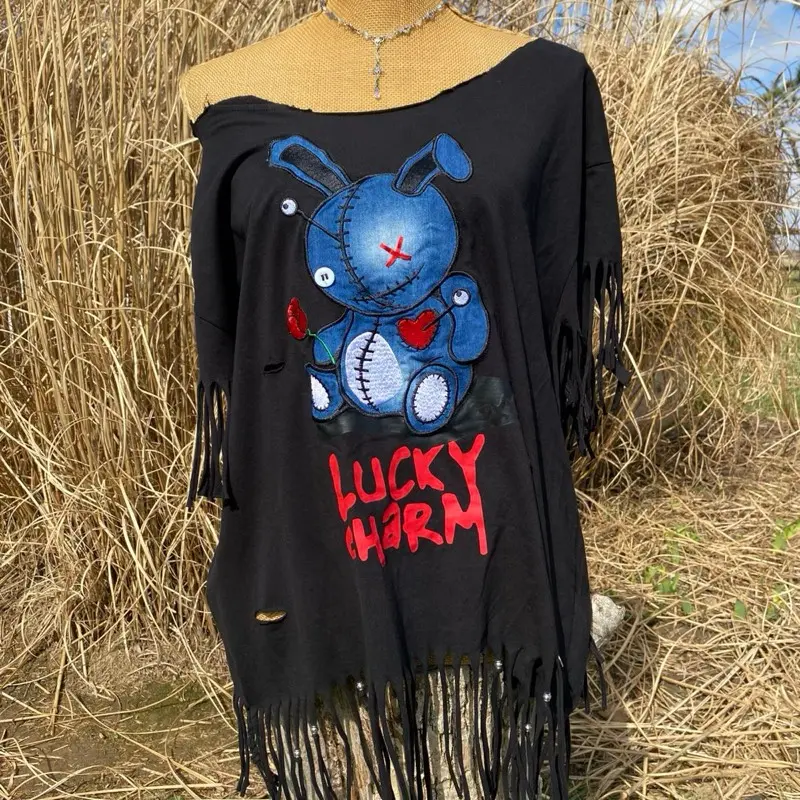 Custom BKYS Lucky Charm Fringed Tee 2XL
