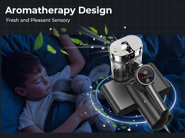 Teant Mattress Vacuum Cleaner for Dust Mites Removal,(14kPa/18kPa)  Bed Vacuum with UV-C Light & 149°F Hot Air & Aroma Tablet & LED Display, Hyper Helix Motor& Powerful Suction Double-Cup Handheld Vacuum Cleaner With HEPA Filter for Bed Couch Sofa Carpet