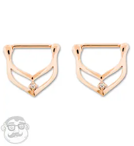 14G PVD Rose Gold Chic Stainless Steel Nipple Clicker Ring
