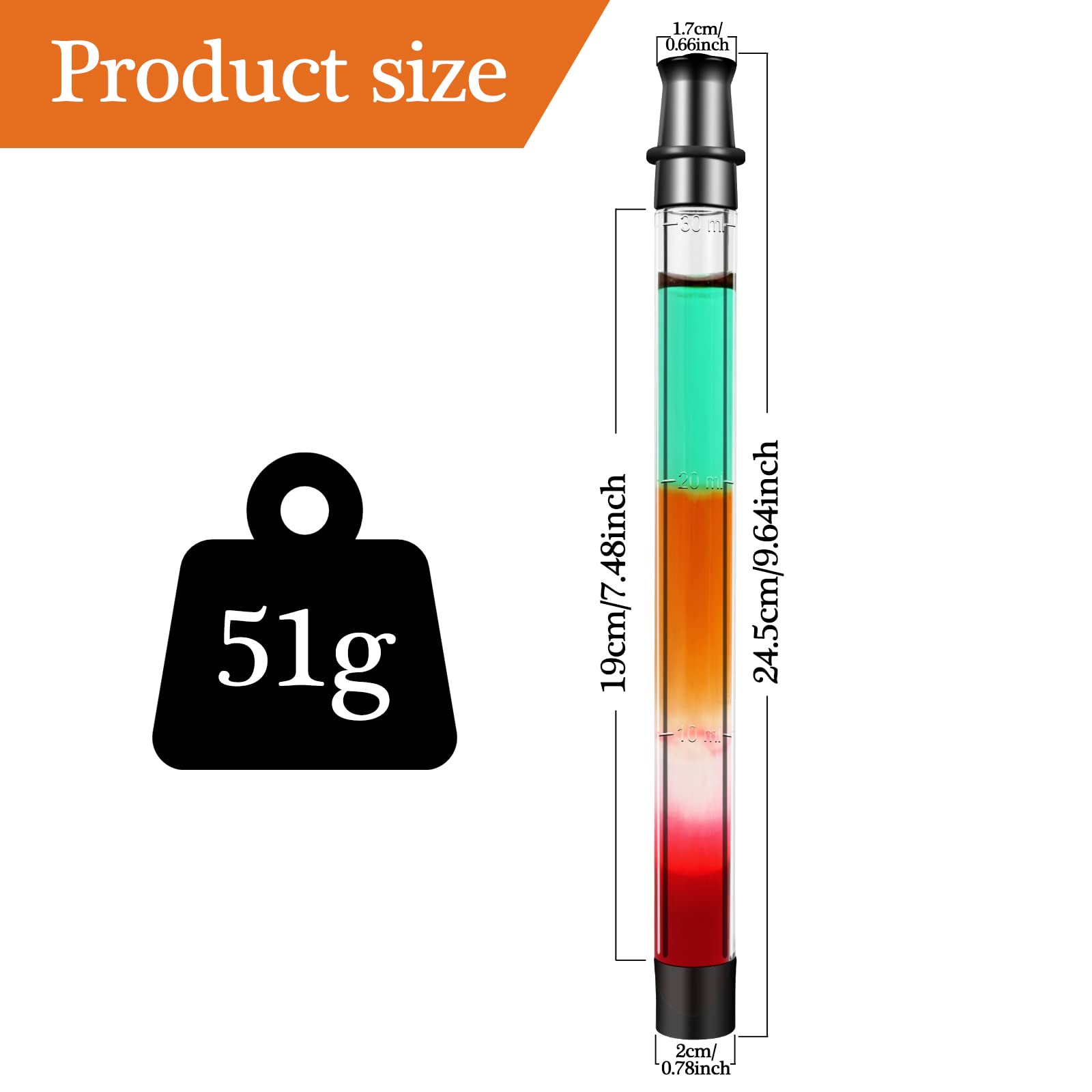 Shot Holder for Drinks and Chasers - Shot Straw with scale - Fits All Standard Bottles, Glasses