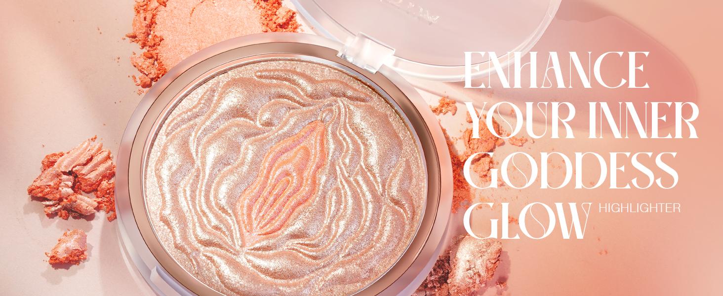 Highlighter Makeup Powder Divine V - Highlighter Powder for Radiant Glow - Face Highlighter for All Skin Tones - Easy-to-Apply Powder Highlighter, 0.53 Oz