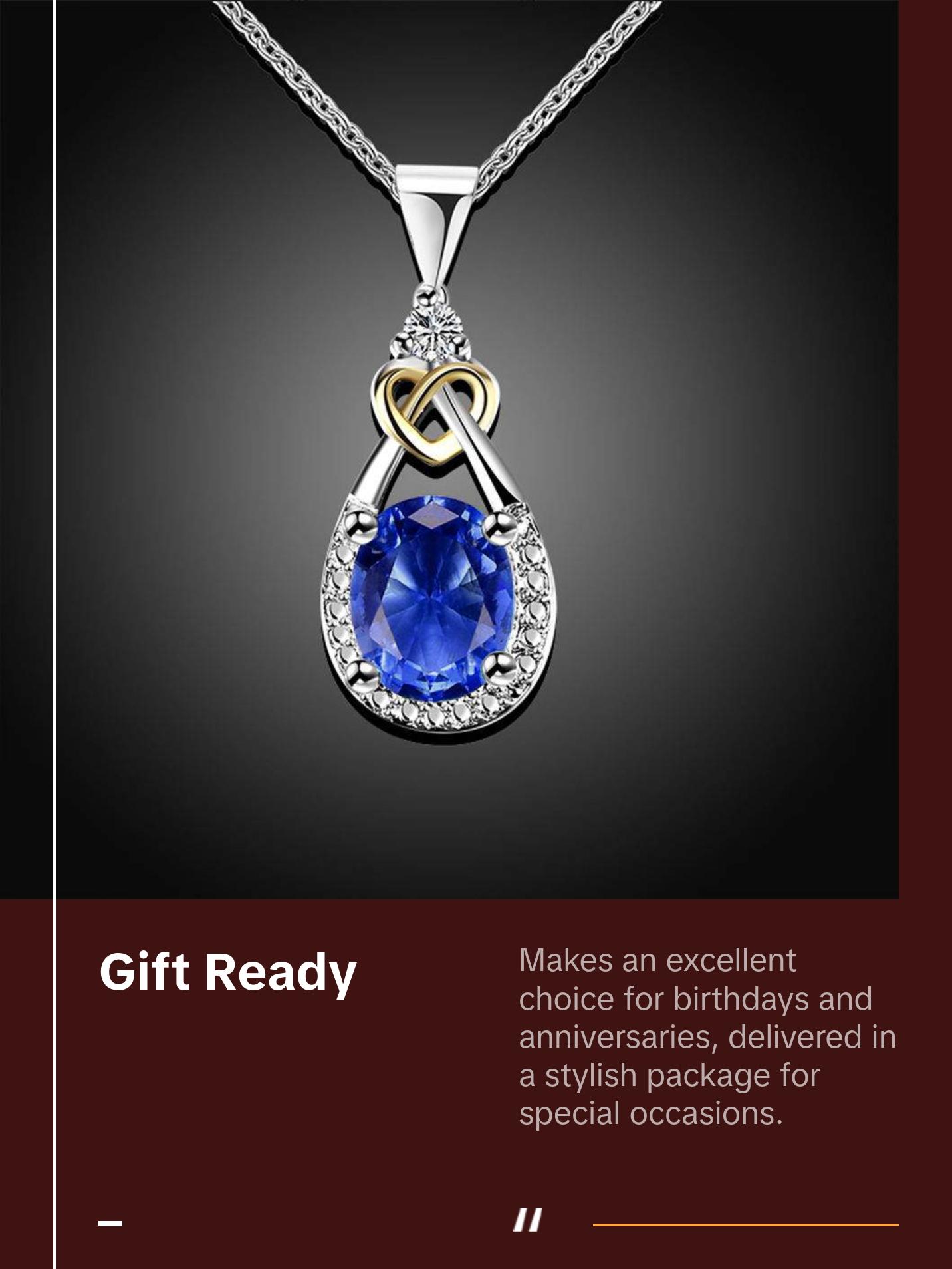 Women's Sterling Silver Topaz Stone Necklace