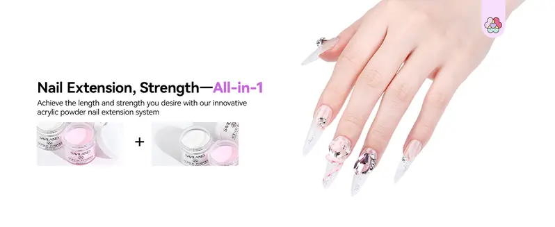 SAVILAND Essentials Acrylic Nail Kit – All-in-1 Set with Lamp EMA Monomer Gel Polish Nail Drill Cuticle Remover for Home DIY Starters