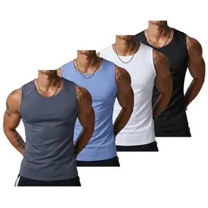 Men's Outdoor Sports Vest Quick-Dry Breathable Moisture-Wicking Lightweight Polyester Fiber Stylish Casual Running Fitness Sleeveless Vest for Gym Running Basketball Hiking