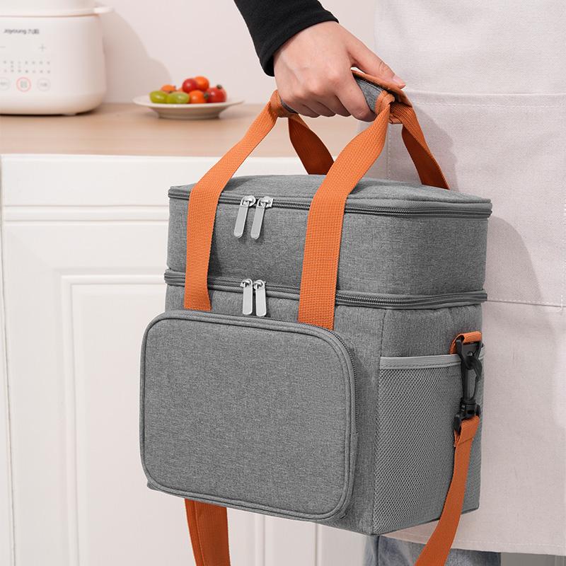 13.8L Expandable Double-Laye Lunch Insulation   Bag ，Multi-Functional Waterproof Cooler Lunch Bag,Outdoor Picnic Freshness Preservation,Suitable For Food Storage And Transport