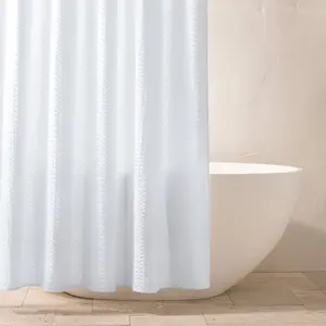 Casaluna Waffle Knit Minimalist Cotton Blend Shower Curtain 72"x72", White Casaluna Waffle Knit Minimalist Cotton Blend Shower Curtain 72"x72", White
