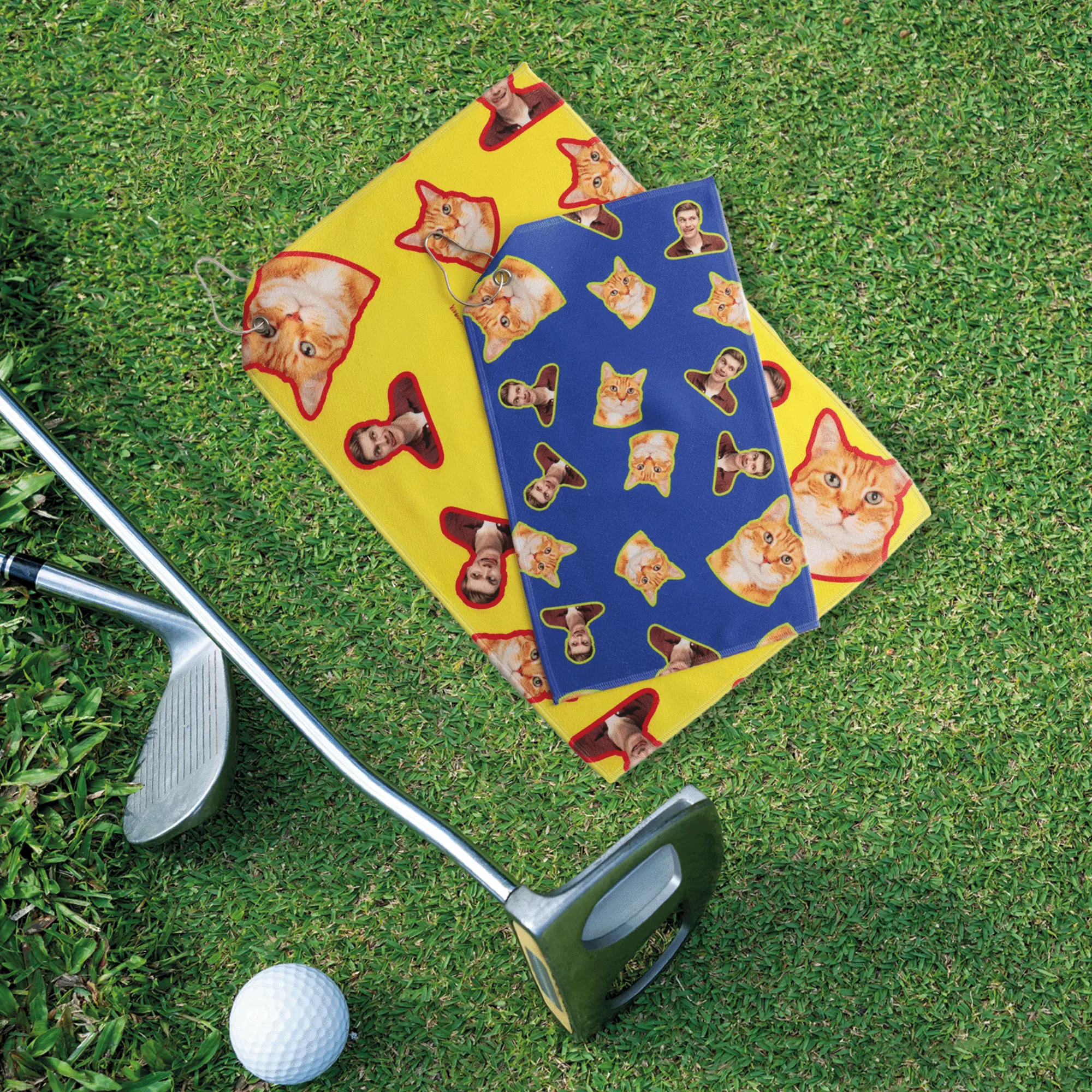 Golf Towel, Dad Gift, Golf Lover Gift, Funny Cat Golf Towel, Great Gift for Dads, Husbands & Weekend Warriors,  Husband Golf Towel, Golf Towel With Cat, Colorful Golf Towel, Custom Golf Towel, Sports Lover Gift