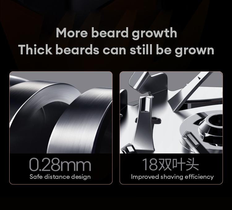 Skyworth XJ32 Dual Ring Shaver, with dual ring floating blade design, high-speed rotating blade, equipped with side wing nose hair trimmer, full body IPX7 waterproof, Long lasting battery life,suitable for short hard beards and delicate men