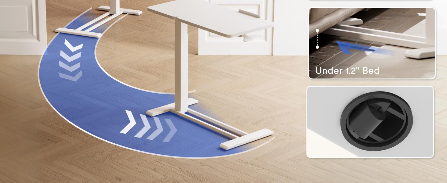 FLEXISPOT H7 Flex Height Adjustable C-Shaped End Table with Split Tilting Top, Mobile Side Table for Sofa & Bedside, Space-Saving Slide Under Furniture, Rolling Laptop Desk with Hidden Wheels for Small Spaces, WFH Essentials, Versatile Home Gift FLEXISPOT H7 Flex Height Adjustable C-Shaped End Table with Split Tilting Top, Mobile Side Table for Sofa & Bedside, Space-Saving Slide Under Furniture, Rolling Laptop Desk with Hidden Wheels for Small Spaces, WFH Essentials, Versatile Home Gift