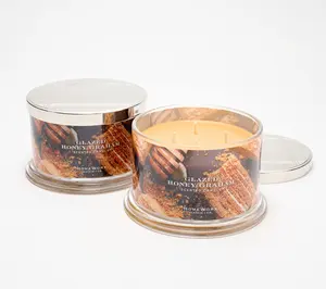 Homeworx by Slatkin + Co. S/2 18oz Glazed Honey Graham