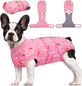 Kuoser Dog Recovery Suit Female, Soft Puppy Surgery Suit, Dog Recovery Suit After Surgery, Post-Op Onesie for Female & Male Dogs, Soft Protective Wear, PinkRibbon
