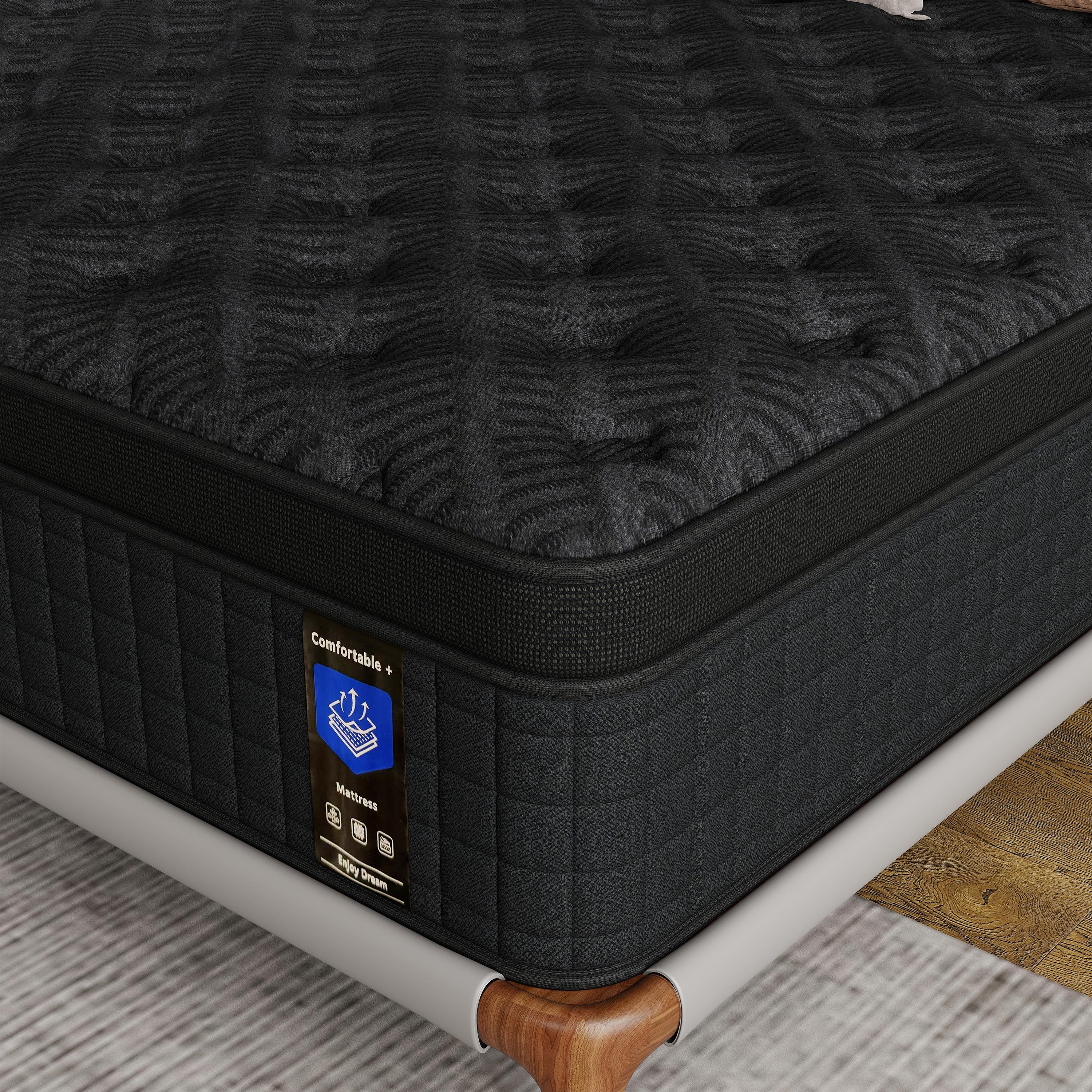 mattress 12/14 Inch Hybrid Mattress Queen SizePocketed Coil Box Mattress Innerspring CertiPUR-US Certified Memory Foam Multi-Layer Support