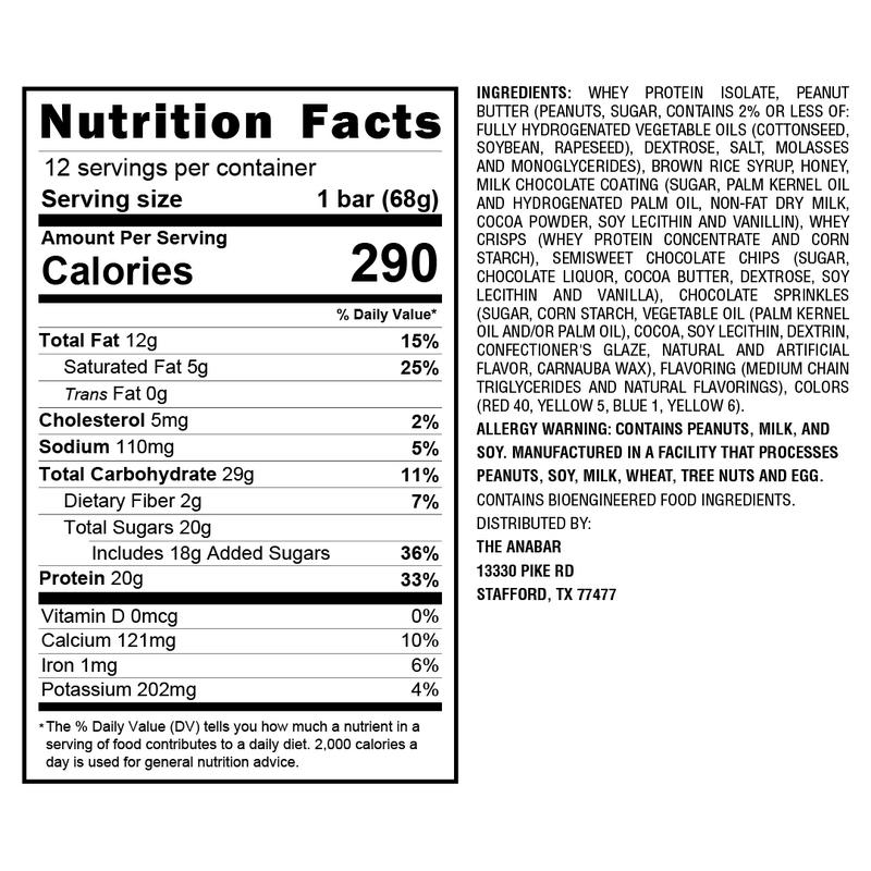 Anabar Triple Chocolate Wasted - 12 Pack - Best Tasting Protein Bar With 20g Protein & No Sugar Alcohols. Candy Bar Flavor With Protein Bar Nutrition. Healthy Dessert Snack With Protein