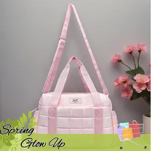 WOLT Small Gym Bag for Women,Carry on Travel Duffle, Water-resistant Dance Bag with Shoe Compartment, Camel