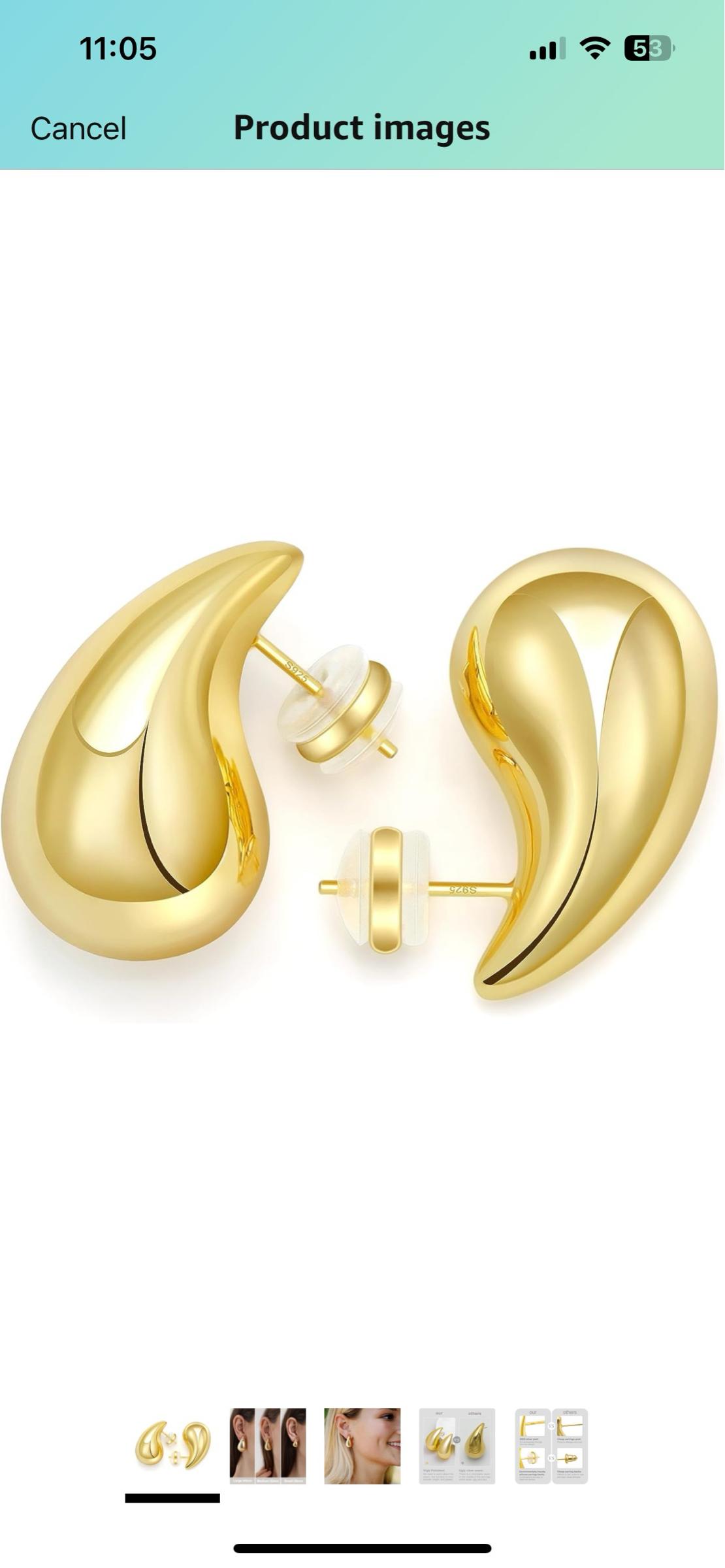 Amazon Chunky Gold hoop earrings (18K) trending this fall