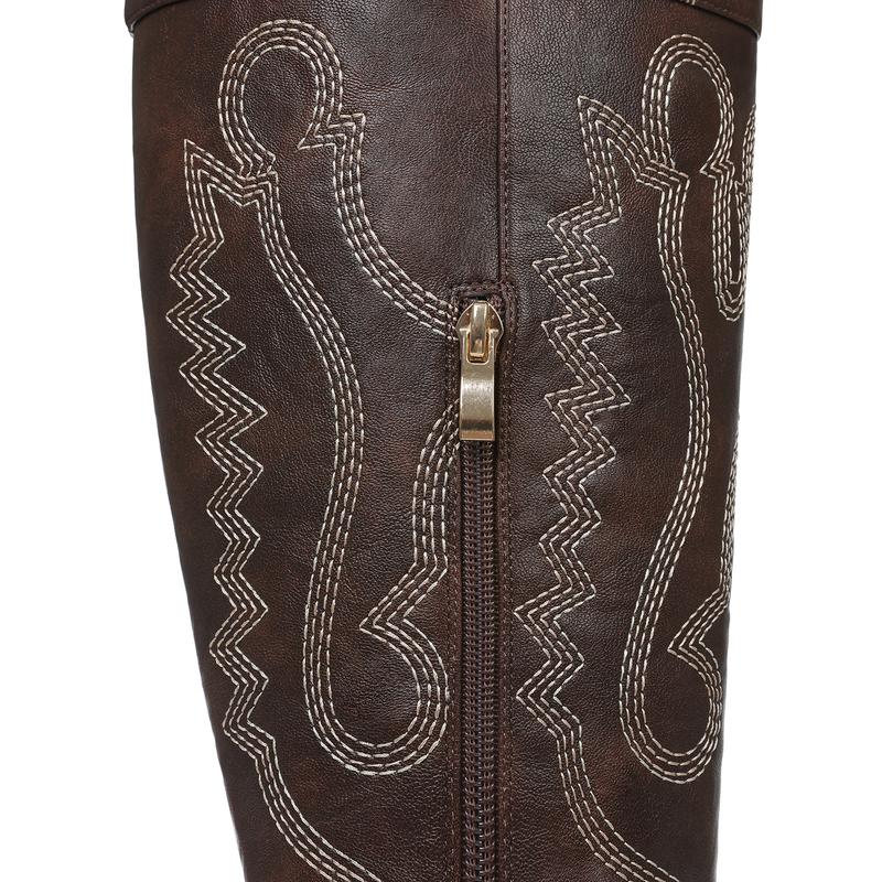 Women‘s Over the Knee Cowboy Boots Embroidery Cowgirl Boots Pointed Toe  Chunky Heel Side Zipper Boots Thigh High Western Boots Retro Country Vintage Fashion Tall Boots for fall