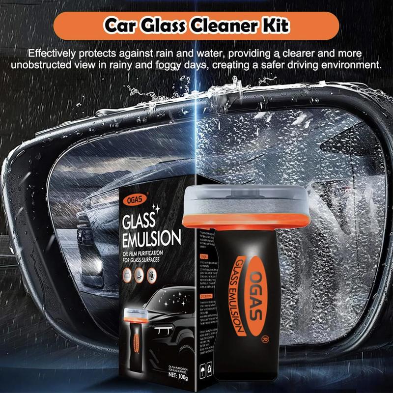 Automotive Oil Film Cleaning Brush New Glass Coating for Windshield Glass Oil Film Remover, Strong Front Windshield Remover for Windshield Improves Clarity and Visibility