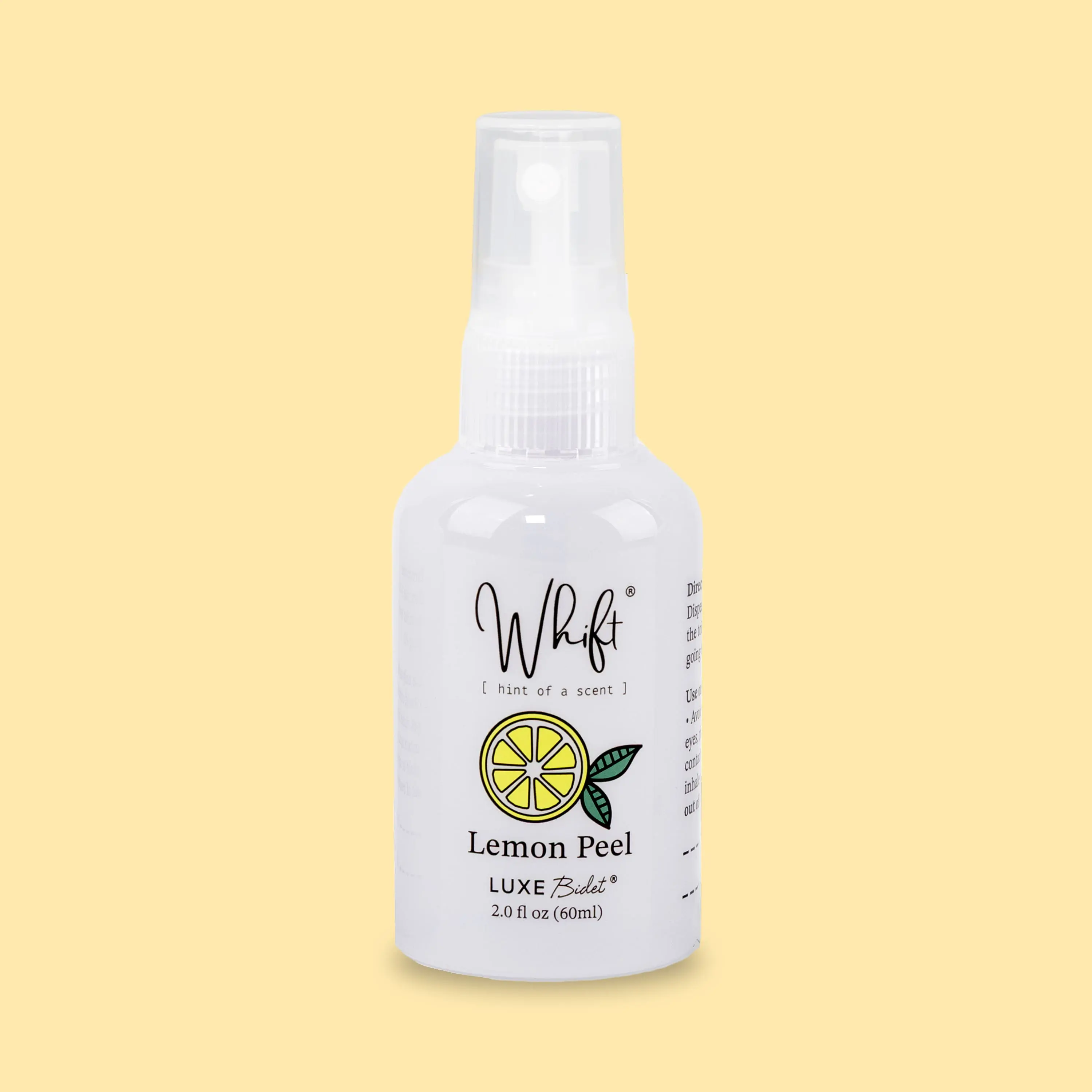 Whift by LUXE Bidet Scented Deodorizing Spray - 60ml Travel Size Mini Toiletries for Purse Airplane Bottle, Lemon Peel Citrus Scent Home Fragrance Supply with Oleth-15, Phenoxyethanol, Oil Barrier, Citrus Aromatic Scent
