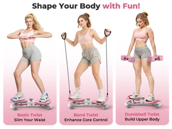 FEIERDUN Waist Twister Machine – Silent & Non-Slip Ab Board for Core Strength & Tighten Waist – Home Gym Aerobic Exercise Equipment for Women, Supports 330 lbs