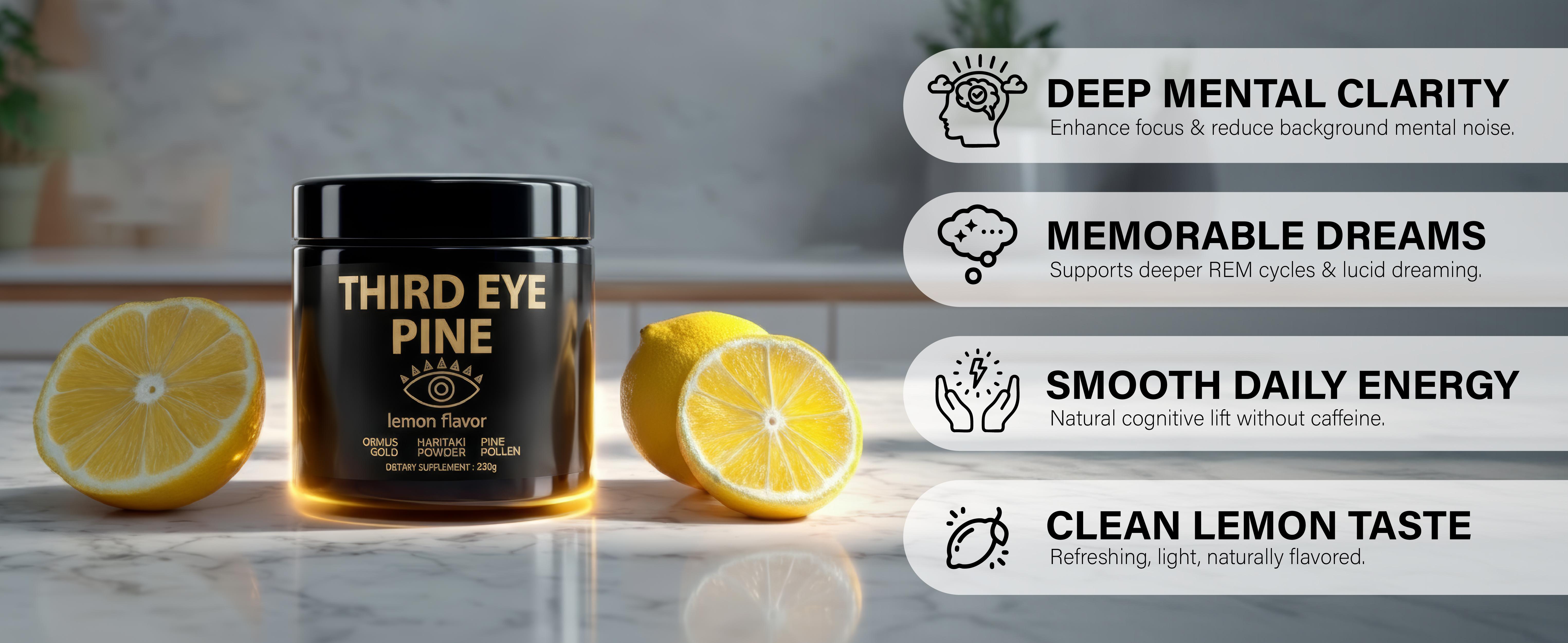 Third Eye Pine Haritaki Pine Pollen Ormus Gold Powder for Spiritual Clarity & Wellness 220g