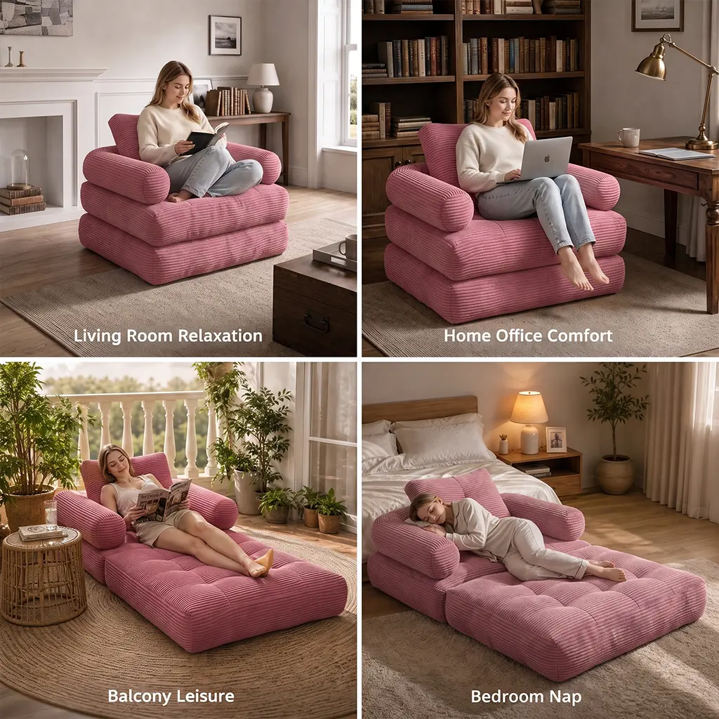 reversible chaise,upholstered sofa bed,comfy living room chair,couch bed,recliner loveseat,couch bedroom,boneless sofa couch,sofas living room, living room reading,small living room apartment sofa, floor sofa lounge couch