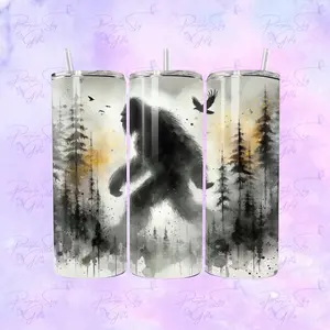 Watercolor Bigfoot Sasquatch 20 or 30 oz Tumbler