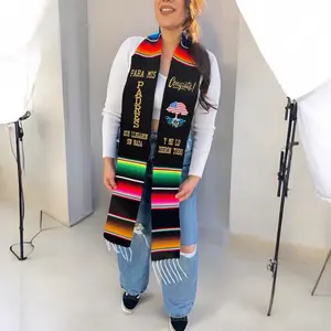 Class of 2026 Guatemala Roots Stole with Colorful Stripes and "PARA MIS PADRES"