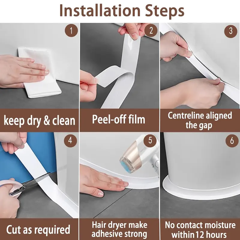 White Caulk Tape 3rolls ,for Bath & Kitchen,Caulking Tape for Bathroom Caulking White Self Adhesive Caulk Strip,tub Surround,Toilet Bowl Stick on Gel,Kitchen Countertop (1.5in x 10.5ft) White Caulk Tape 3rolls ,for Bath & Kitchen,Caulking Tape for Bathroom Caulking White Self Adhesive Caulk Strip,tub Surround,Toilet Bowl Stick on Gel,Kitchen Countertop (1.5in x 10.5ft)