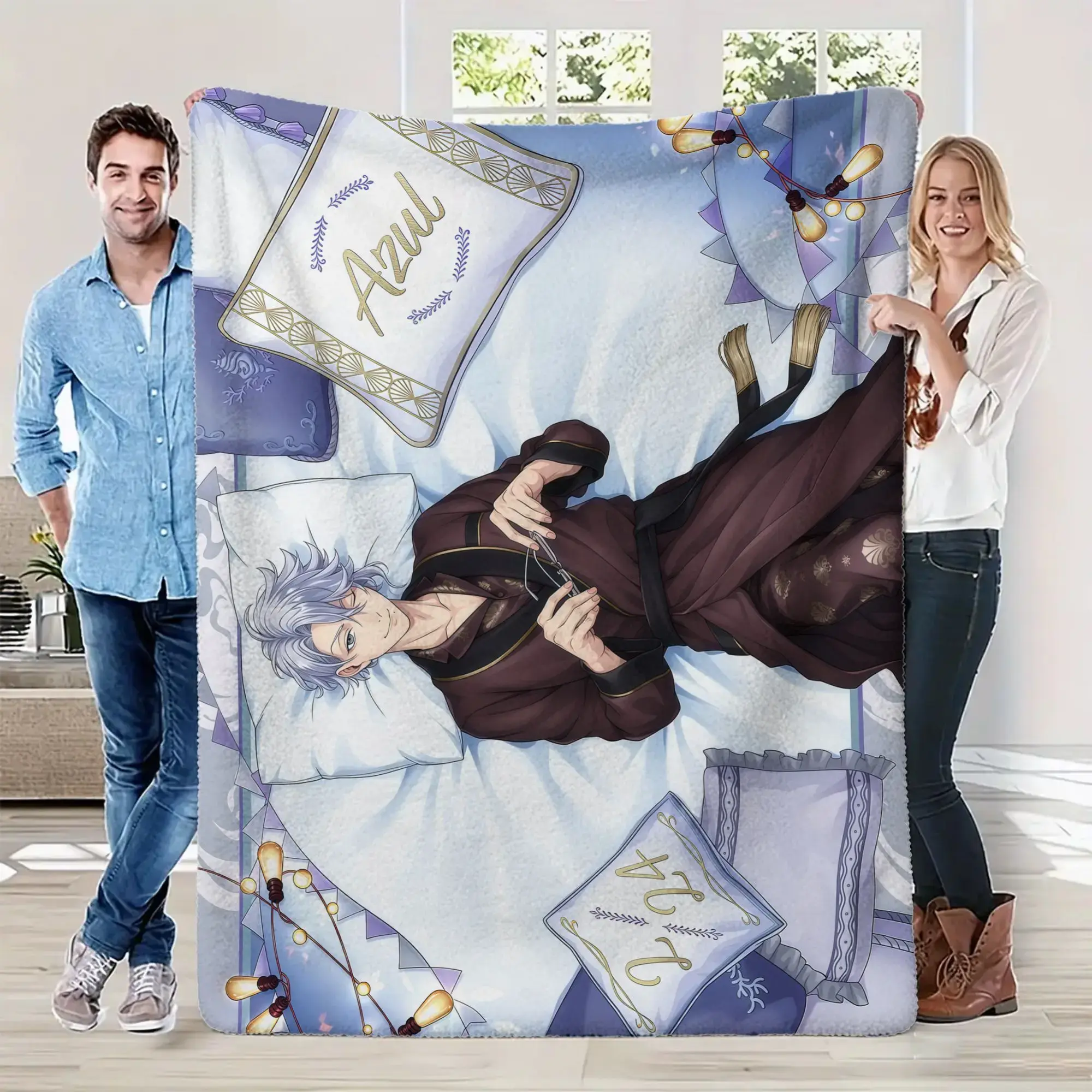 game anime Twisted-Wonderland Flannel soft warm plush blanket for sofa living room pet hogar bedroom gift home Car portable