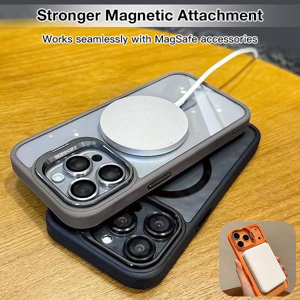 PuyaTeya Shockproof Camera Lens Protectors & Stand Protective Phone Case For iPhone 17 Pro Max cases 17/16/15/14/13/12 Pro/ProMax, MagSafe Durable Wireless Magnetic