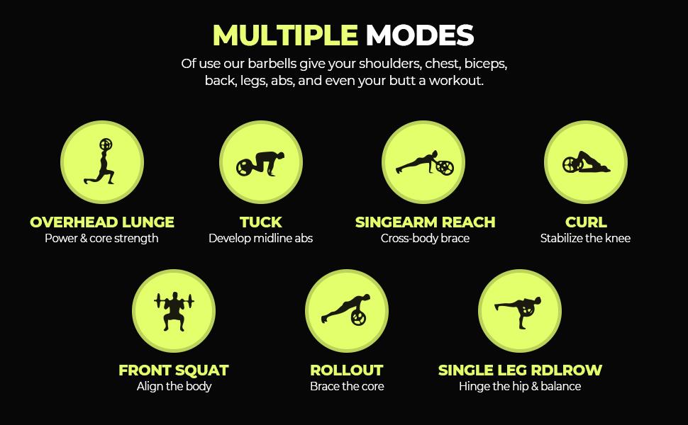 Barbell Weight Set for Lifting, 45 LB Weight Bar Set with Adjustable Free Weights for Workout Bar for Exercise in Home Gym SpringStatements