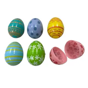 Printed Fillable Easter Egg-Shaped Containers 3” - 6 Count
