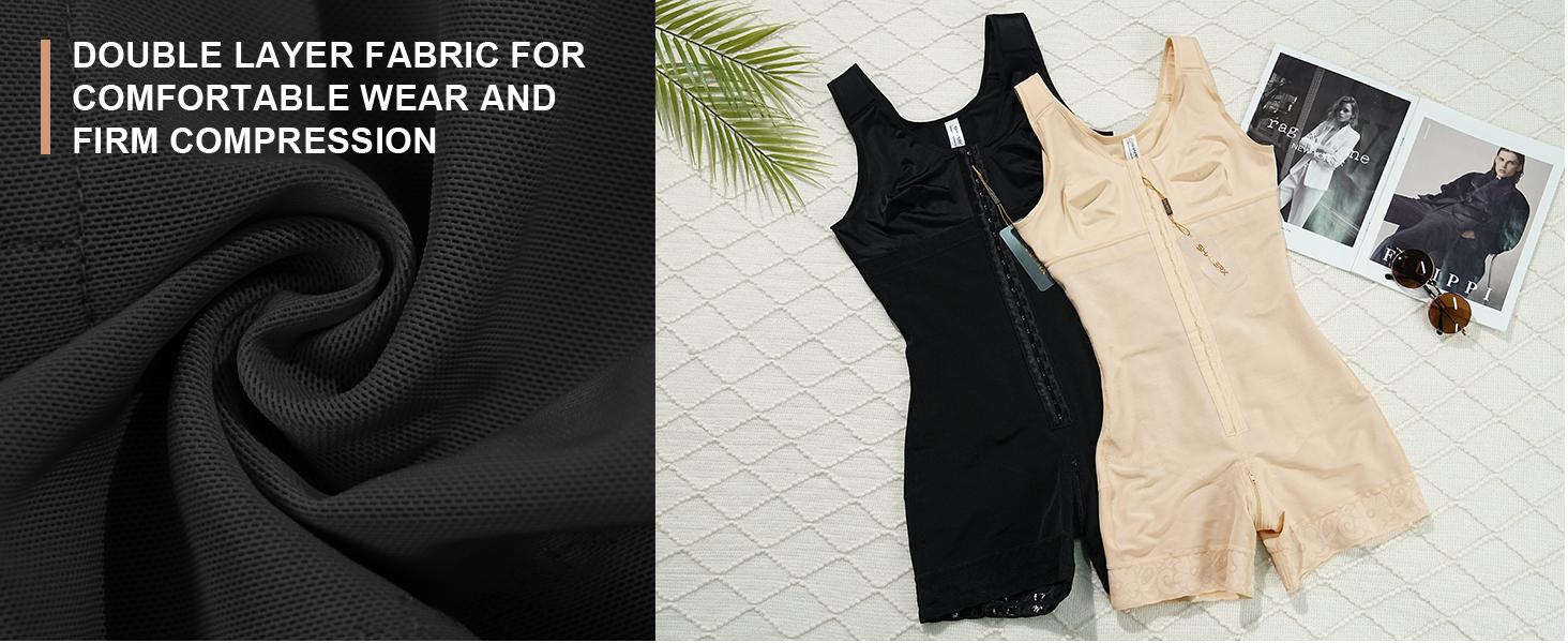 SHAPERX Fajas Colombianas for Women Tummy Control Full Body Shapewear Curve Enhancing with Zipper Crotch