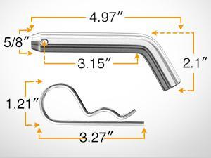 Nilight Trailer Hitch Ball Mount with 5/8" Hitch Pin Clip Fits 2 Inch Receiver Square 7500 lbs 10" Drop 9” Rise 1” Hole Gloss Black Powder Coat