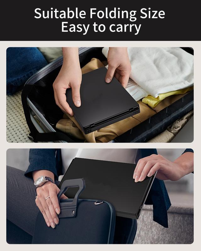 Adjustable LED Light 3 Way Mirror, Portable Trifold Mirror for Shaving, Grooming, Hair Styling, Dye Hair, Makeup, Braiding, 360 Degree Mirror