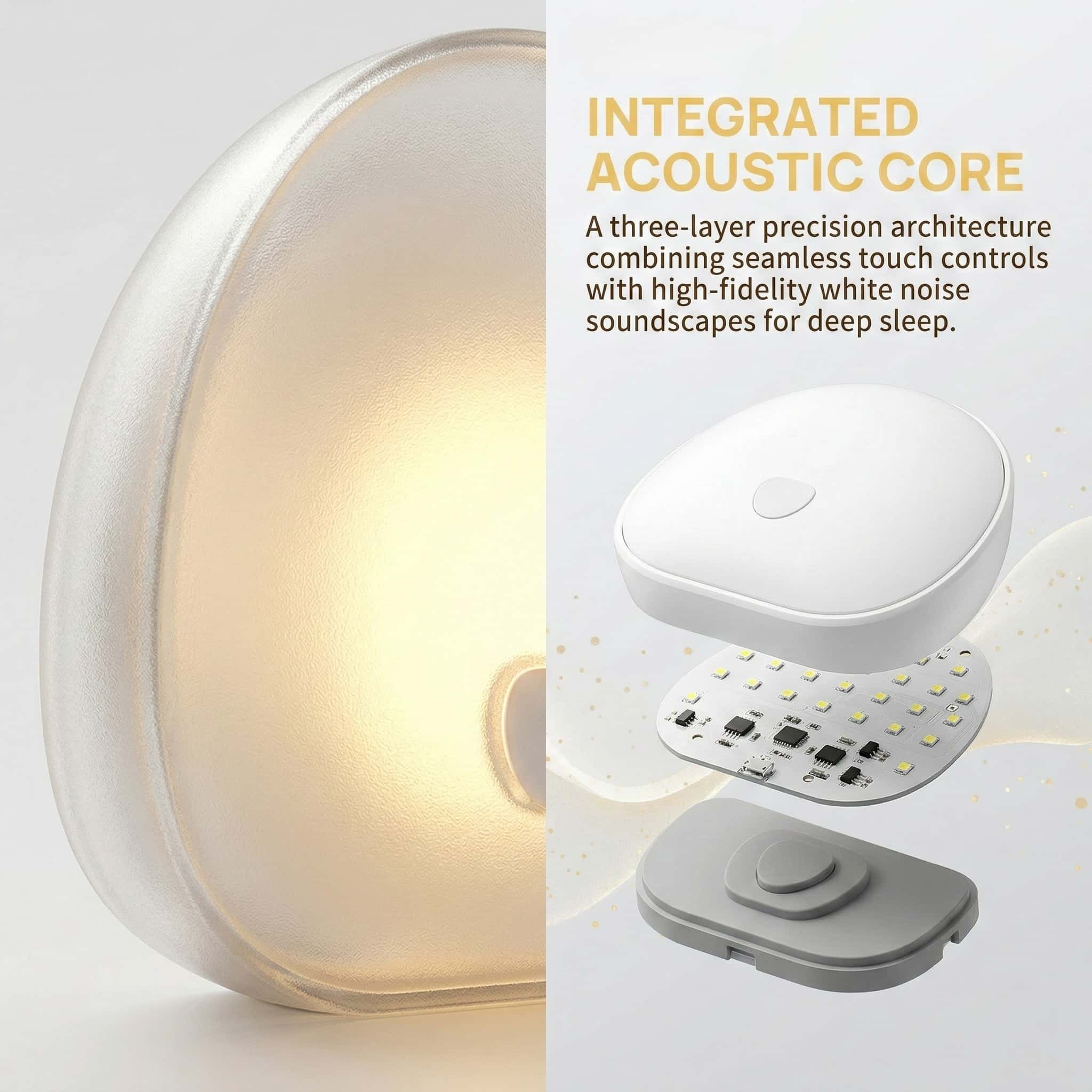 Portable White Noise Sleep Aid Machine, USB Rechargeable Night Light with 9 Soothing Sounds, Sleep Aid Lamp for Home Bedroom, Nightlight for Bedroom-MM