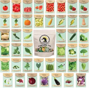 Set of 43 Assorted Vegetable & Herb Seed Packets - Over 10,000 Seeds! - Includes Mylar Storage Bag - Deluxe Garden Heirloom Seeds - 100% Non-GMO