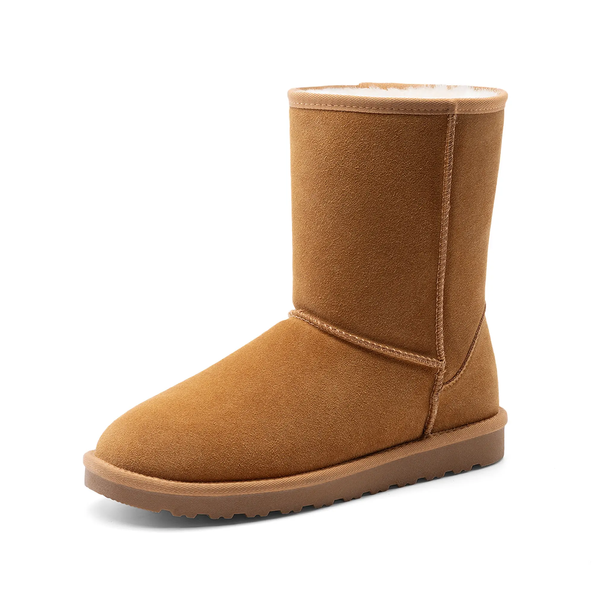 BRUNO MARC Men's Classic Suede Chukka Boots, Chestnut Winter Shoes with Warm Faux-Fur Lining, Low Heel and Rubber Sole, Suede Upper, Casual,shoes for back to school,back to school shoes