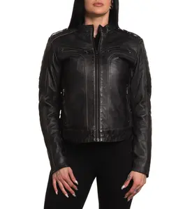 Affliction Women's Faux Leather Jacket Sabrina