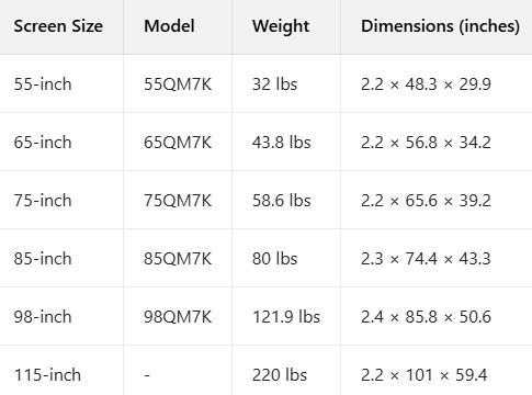 TCL QM7K Series | Mini LED QLED 4K HDR | QM7K(55",65",75",85",98"), 2025 Model | 120HZ-144HZ Anti Reflective Screen Smart Google TV Dolby Atmos Onkyo Audio | Voice Remote Alexa Gaming Streaming Television