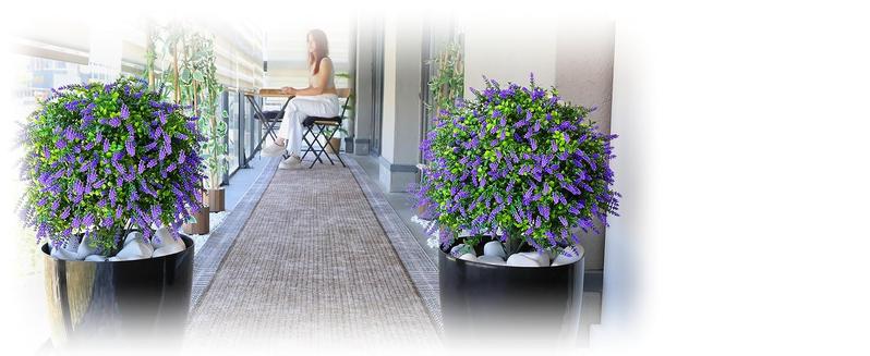 DLDA 24" Boxwood Topiary Balls with Lavender 2-Pack UV Resistant Faux Outdoor Plants for Porch Front Door & Planters with Ground Spike & Garden Tools Full Realistic Design Long Lasting All Season Decor