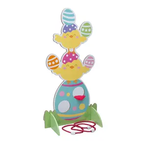 Easter Whimsy Combo Bean Bag & Ring Toss Game for 2 Players - 15 Pcs