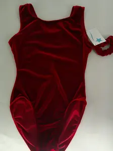 New Gymnastics Leotard Destira Red Velvet Tank Adult Small